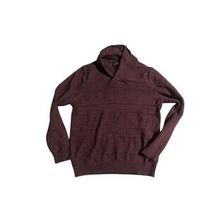 Men's Marc Anthony Berkly Red Wrap Neck Long Sleeve Pullover Sweater Size Large